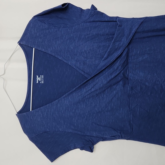 Horny Toad (Toad & Company) Womens Dress XL Blue Cotton V-neck Short Sleeve Knee - Picture 3 of 7